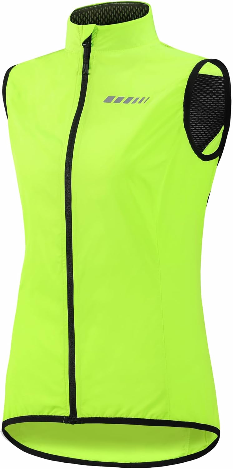 qualidyne Women's Windproof Cycling Vest – Lightweight Full Zip Sleeveless Biking Jacket with Pocket for Cycling, Running - Image 1